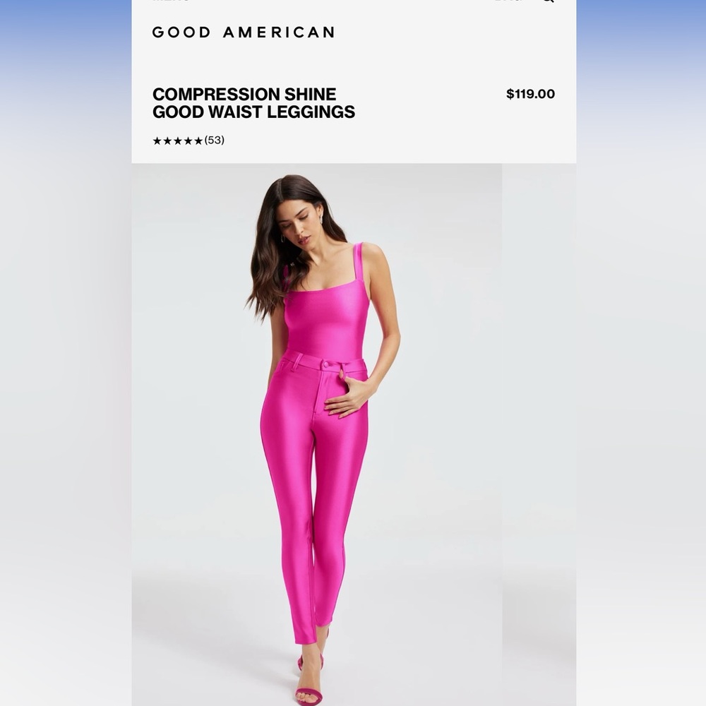 New with tags! Good American shine compression pants in pink. Size 15